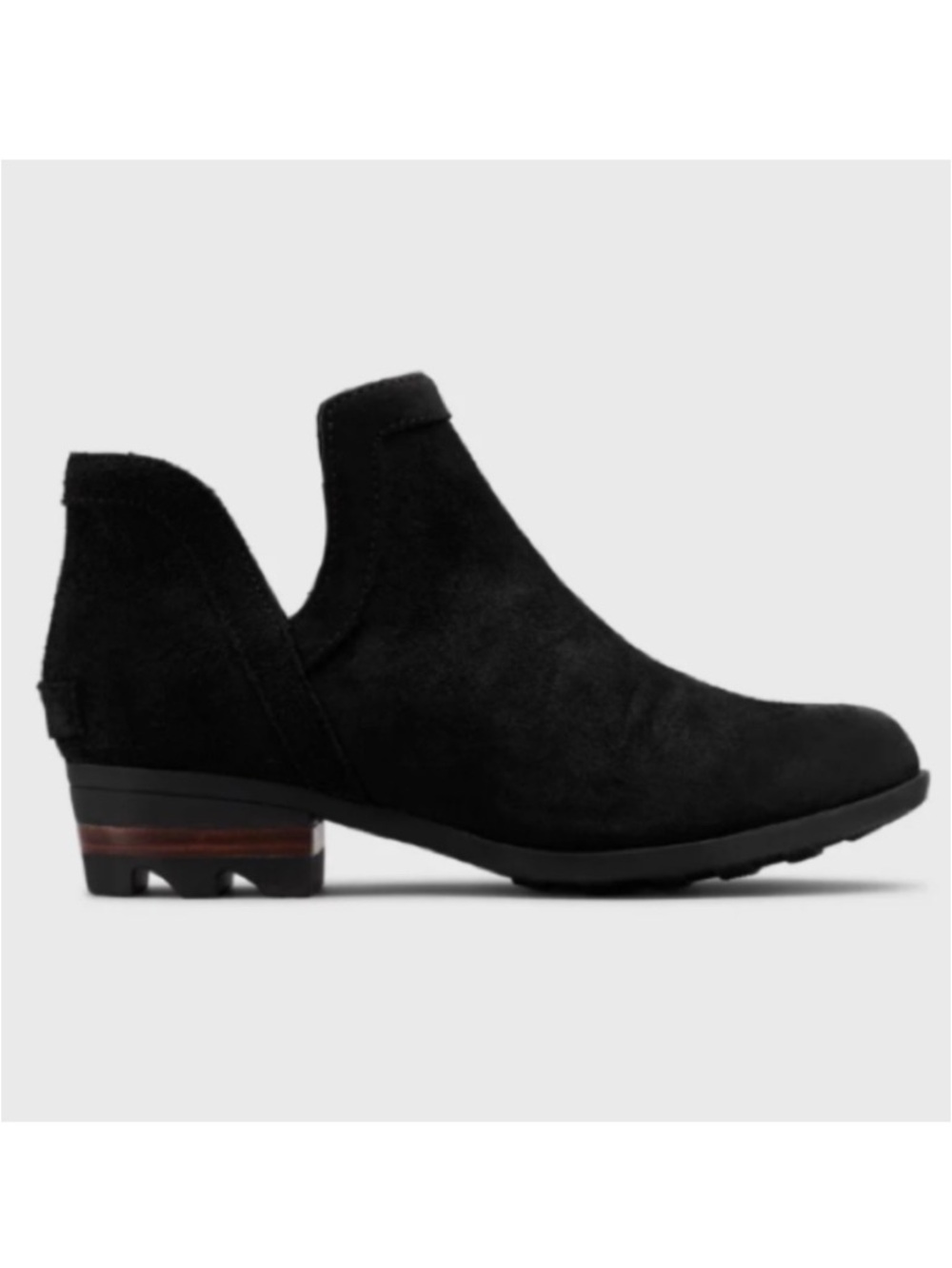 Sorel Lolla ll Cut Out Black Suede Ankle Booties. Waterproof Size 8.5